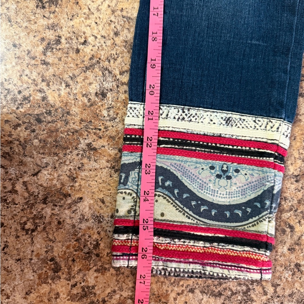 Anthropologie Pilcro Boho Patchwork Stet Denim Jeans Size 27 Boho Festival - Picture 6 of 6